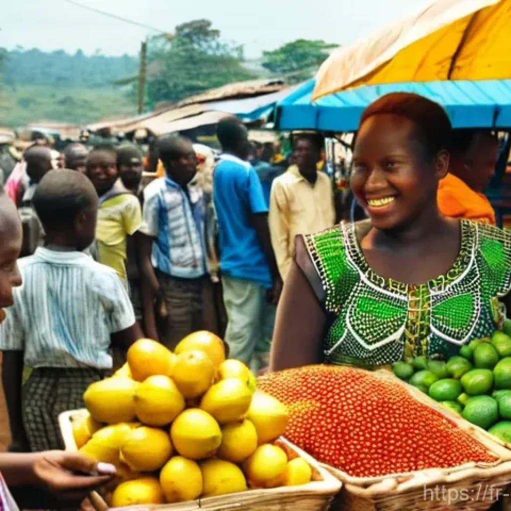 콩고 공화국에서 가장 많이 사용하는 결제 수단 - **Prompt 1: The Ubiquitous Mobile Money (Momo) Transaction in a Congolese Market**
"A vibrant, b...