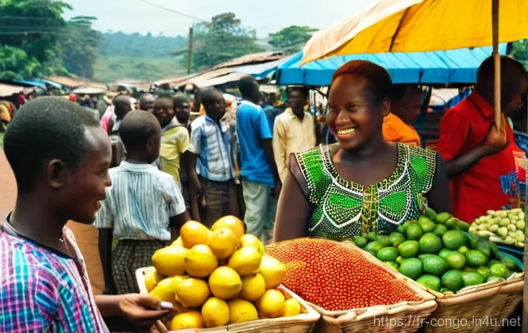 콩고 공화국에서 가장 많이 사용하는 결제 수단 - **Prompt 1: The Ubiquitous Mobile Money (Momo) Transaction in a Congolese Market**
"A vibrant, b...