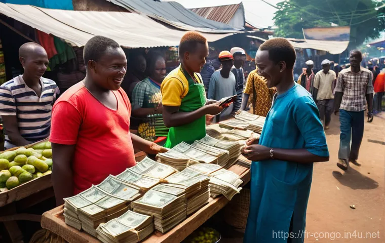 콩고 공화국에서 가장 많이 사용하는 결제 수단 - **Prompt 1: The Ubiquitous Mobile Money (Momo) Transaction in a Congolese Market**
    "A vibrant, b...